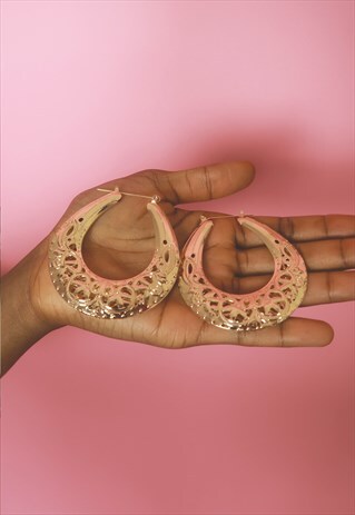 GOLD FILIGREE HOOP EARRINGS