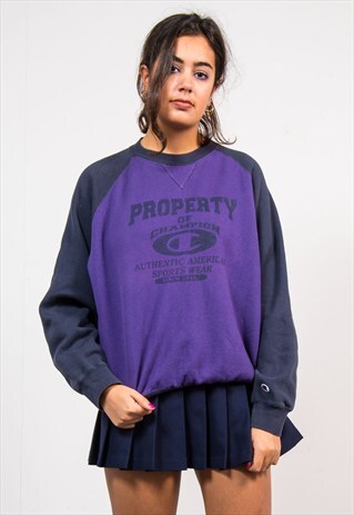 VINTAGE 90'S PURPLE CHAMPION SWEATER SWEATSHIRT