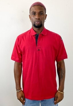 VIntage 90s ADIDAS EQUIPMENT red polo shirt 