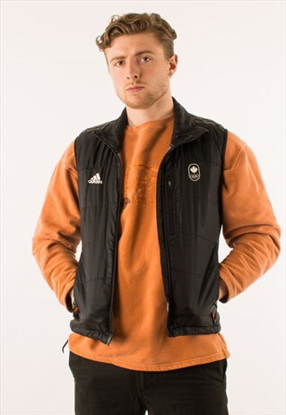 VINTAGE BLACK ADIDAS GILET JACKET MEDIUM