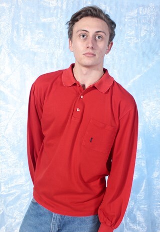 VINTAGE YVES SAINT LAURENT RED POLO SHIRT