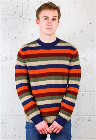 COLOURFUL STRIPED KNITTED JUMPER