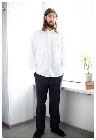 VINTAGE 80'S WHITE COTTON SHIRT