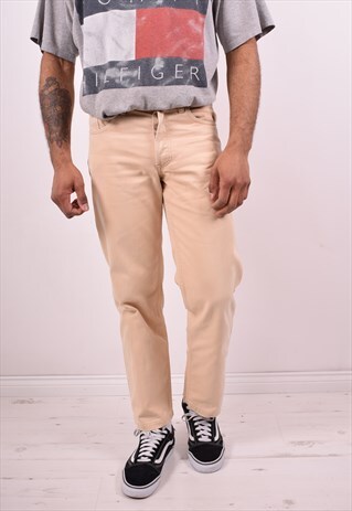 LEVI'S MENS VINTAGE JEANS W30 L28 BEIGE 90S