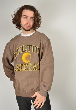 VINTAGE CHAMPION BASKETBALL SWEATSHIRT BROWN