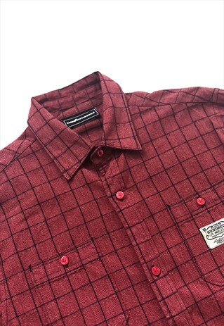 BURGUNDY X BLACK THE HUNDREDS CHECK LONG SLEEVE OVER SHIRT