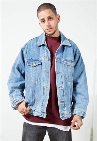 VINTAGE 80S LEVI'S WINTER BLANKET DENIM JACKET / S1578