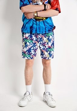 Vintage 90s summer shorts mens multi coloured Hawaiian print