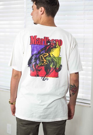 VINTAGE MARLBORO T-SHIRT LOGO 90S XL 8.8