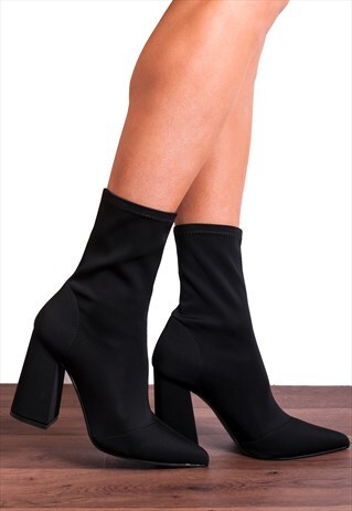black lycra sock boots