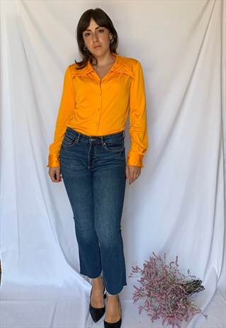 VINTAGE 90S ORANGE LONG SLEEVES SHIRT