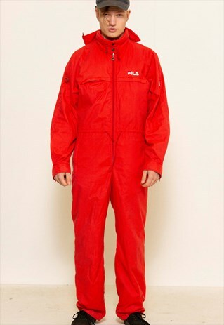 VINTAGE 90S RED FILA BOILERSUIT