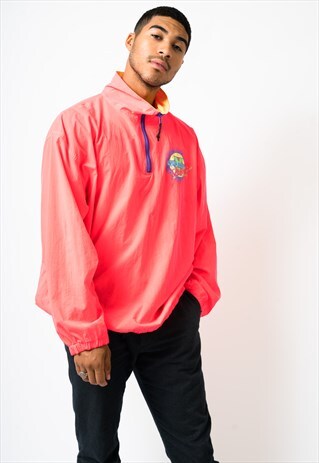VINTAGE COLOURFUL WINDBREAKER JACKET X LARGE
