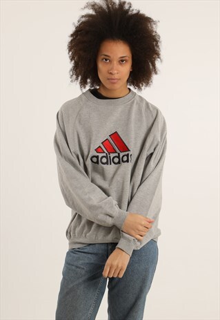 VINTAGE ADIDAS EMBROIDERED LOGO SWEATSHIRT