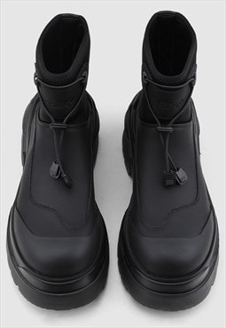 Futuristic platform boots Gothic catwalk shoes high fashion