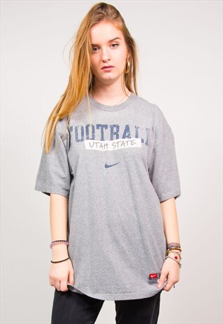 NIKE VINTAGE 90'S GREY FOOTBALL UTAH STATE OVERSIZED T-SHIRT