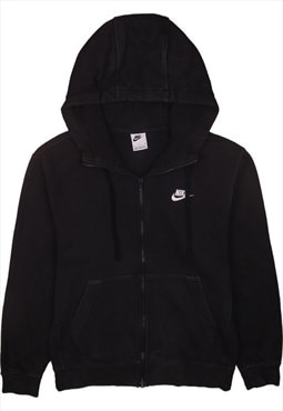 Vintage 90's Nike Hoodie Swoosh Full Zip Up Black Medium