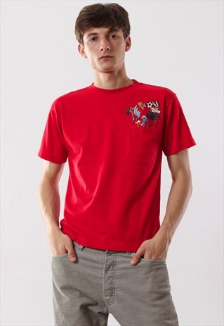 VINTAGE LOONEY TUNES WARNER BROS GRAPHIC TEE 90S RED