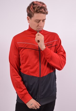LOTTO MENS VINTAGE TRACKSUIT TOP JACKET XXL RED 90S