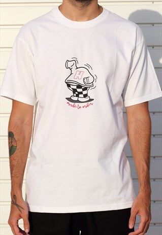 MADE TO ORDER GRAPHIC T-SHIRT IN WHITE