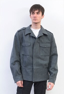 Finnish Army Jacket 1983 Wool Military Coat Finland Surplus