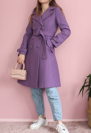PURPLE WOOL COAT