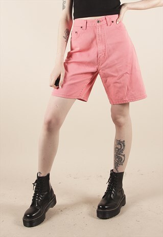 VINTAGE 90S PINK HIGH WAISTED DENIM SHORTS /MM1210