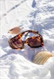 MODERN TORTOISE SHELL WIDE CHUNKY RECTANGLE SUNGLASSES