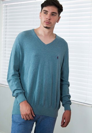 VINTAGE POLO RALPH LAUREN JUMPER SWEATER 90S XXL 8.6