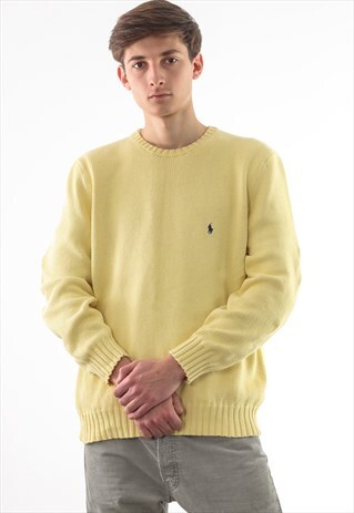VINTAGE POLO RALPH LAUREN SWEATER 90S YELLOW