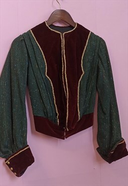  Vintage Edwardian Victorian wool and velvet jacket