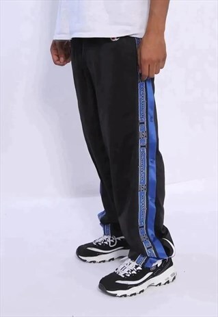 VINTAGE CHAMPION TAPE LOGO TRACK BOTTOMS BLACK