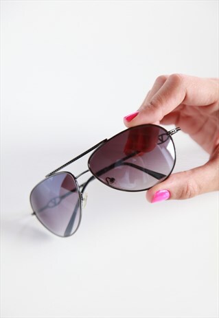 VINTAGE CHROME GRAY FRAME, GRADIENT GRAY LENSES