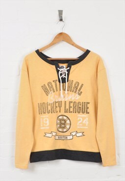 NHL Hockey Sweater Yellow Ladies Small