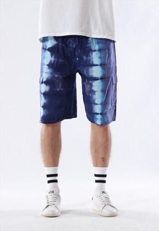 VINTAGE TIE DYE 90S BLUE CARGO PRINTED
