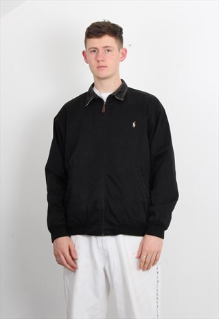 VINTAGE POLO RALPH LAUREN HARRINGTON JACKET BLACK