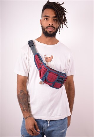 MENS VINTAGE WAIST BAG ONE SIZE MAROON 90S