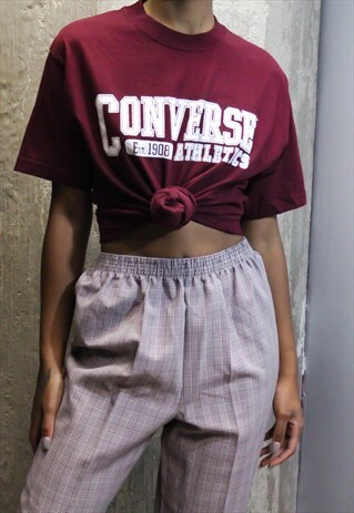 VINTAGE MAROON BURGUNDY CONVERSE GRAPHIC T-SHIRT 90S