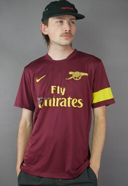 Vintage Nike Arsenal Football Shirt in Maroon with Logo