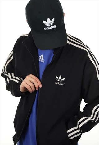 VINTAGE 80S ADIDAS WINDBREAKER JACKET BLACK