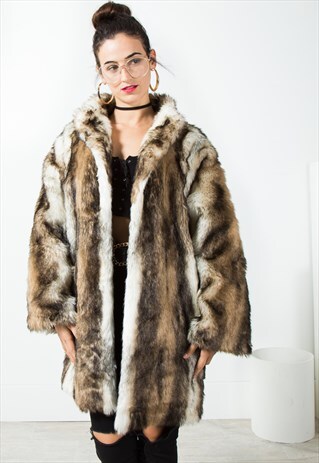 VINTAGE FAUX FUR COAT /S110