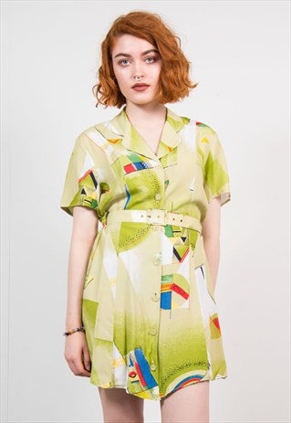 90'S ABSTRACT PATTERN MINI DRESS