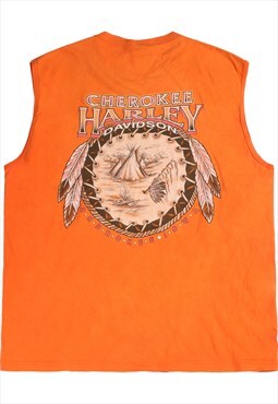 Vintage  Harley Davidson T Shirt Vest Sleeveless Back Print
