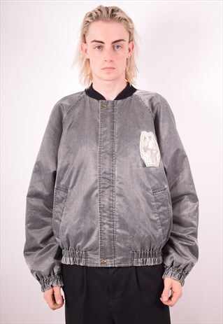 O'NEILL MENS VINTAGE BOMBER JACKET MEDIUM GREY 90S