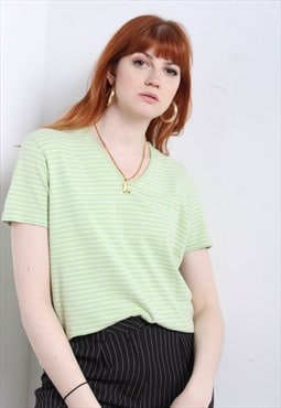 Vintage Ralph Lauren Striped T-Shirt Green