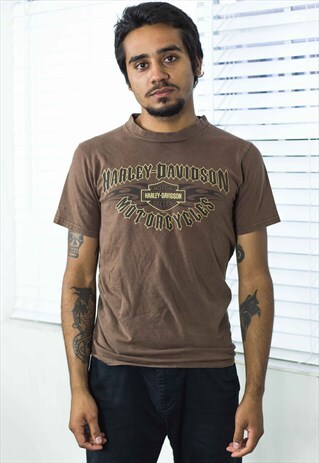 VINTAGE HARLEY DAVIDSON T-SHIRT LOGO 90S S 6.9
