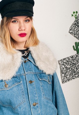 80S VINTAGE FAUX FUR COLLAR
