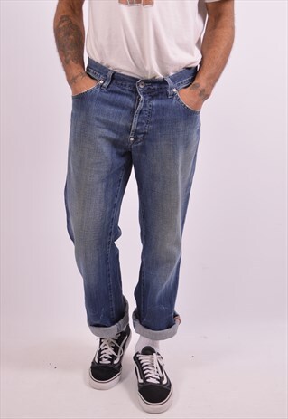 HUGO BOSS MENS VINTAGE JEANS W34 L32 BLUE 90S