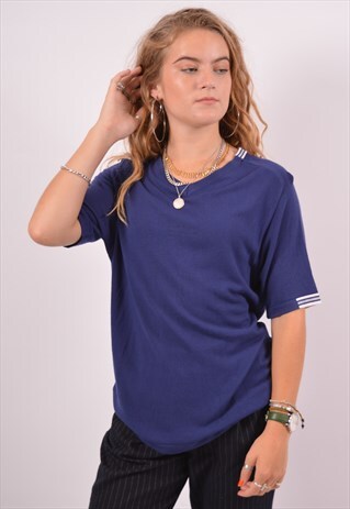 VINTAGE VERSACE T-SHIRT TOP BLUE