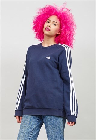OVERSIZED CLASSIC VINTAGE 90'S STRIPED ADIDAS SWEATER